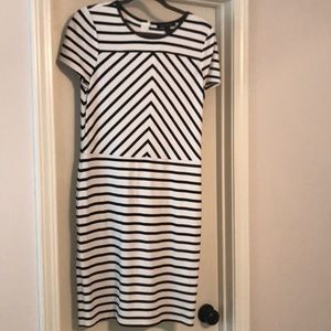Banana Republic Black and white striped dress